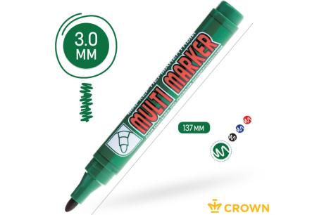 Купить Перманентный маркер Munhwa Crown Multi Marker зеленый  пулевидный  3мм CPM-800 фото №2