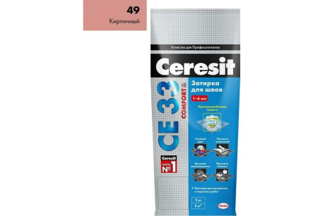 Купить Ceresit СЕ 33\2 кирпичный  49  затирка  2 кг 2092538 фото №3