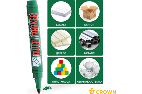Купить Перманентный маркер Munhwa Crown Multi Marker зеленый  пулевидный  3мм CPM-800 фото №4